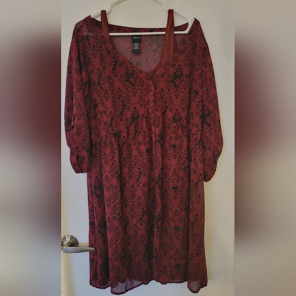 Torrid Disney Villainess Mesh Midi Red Dress -size 1